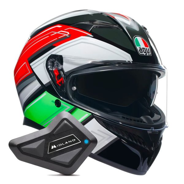 Integrale AGV K3 Multi Wing Black Italy + Kit Bluetooth BT Mini