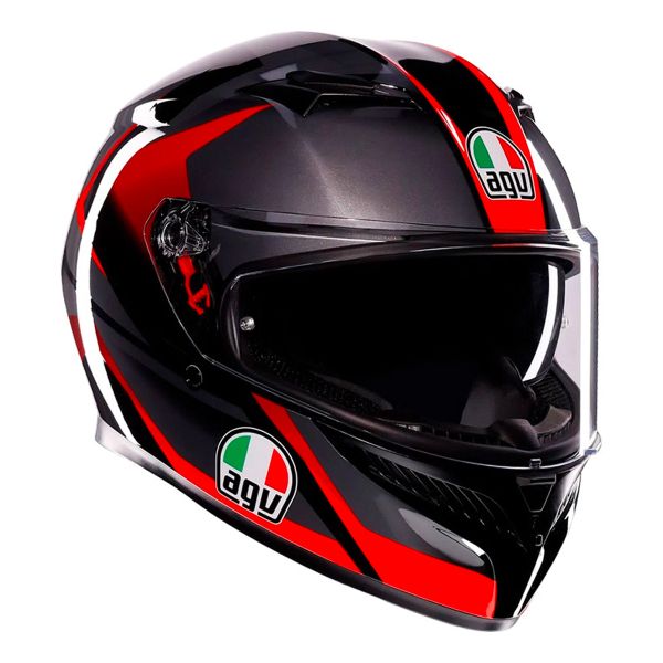 AGV K3 Striga Black Grey Red + Kit Bluetooth BT Mini