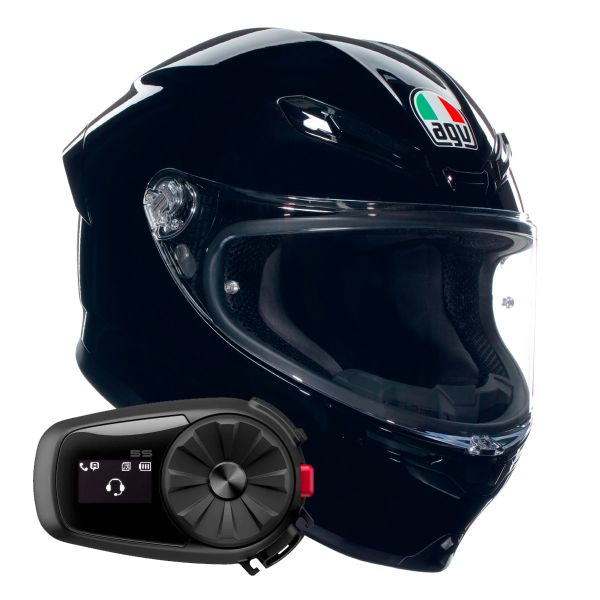 Integrale AGV K6 S Mono Black + Kit Bluetooth 5S Solo