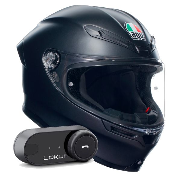 Integrale AGV K6 S Mono Matt Black + Kit Bluetooth Lokui K30 Integrale AGV K6 S Mono Matt Black + Kit Bluetooth Lokui K30