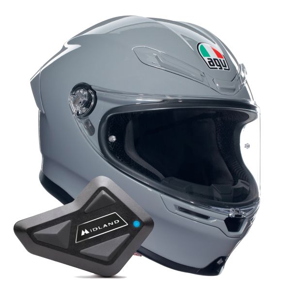 Integrale AGV K6 S Mono Nardo Grey + Kit Bluetooth BT Mini