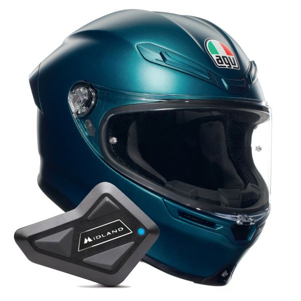 Integrale AGV K6 S Mono Petrolio Matt + Kit Bluetooth BT Mini