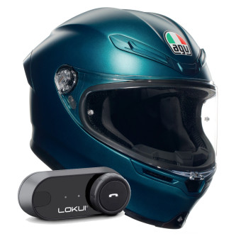 Integrale AGV K6 S Mono Petrolio Matt + Kit Bluetooth Lokui K30