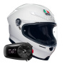 Casque Integrale AGV K6 S Mono White + Kit Bluetooth 5S Solo