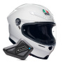Casque Integrale AGV K6 S Mono White + Kit Bluetooth BT Mini