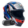 Casque Integrale AGV K6 S Multi Slashcut Black Blue Red + Kit Bluetooth Lokui K30