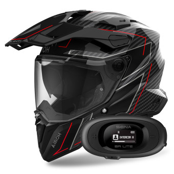 Casque Integrale Airoh Commander 2 Carbon Stylish + Kit bluetooth 5R Lite Solo