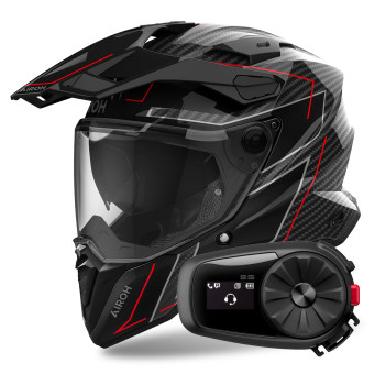 Casque Integrale Airoh Commander 2 Carbon Stylish + Kit Bluetooth 5S Solo