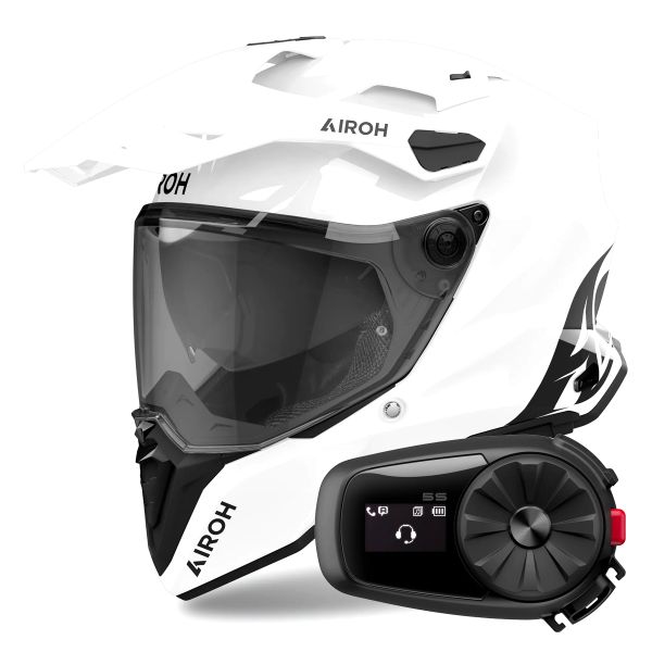 Integrale Airoh Commander 2 Color White + Kit Bluetooth 5S Solo