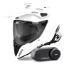Casque Integrale Airoh Commander 2 Color White + Kit Bluetooth Lokui K30