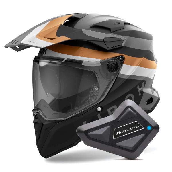 Integrale Airoh Commander 2 Doom Gold Matt + Kit Bluetooth BT Mini