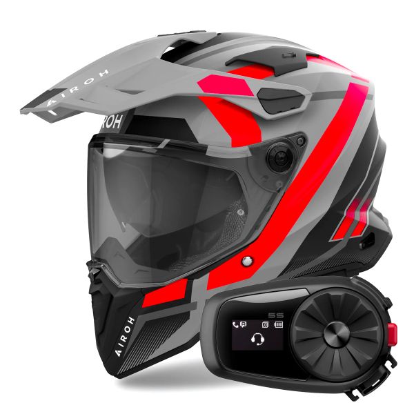 Integrale Airoh Commander 2 Mavick Orange Matt + Kit Bluetooth 5S Solo