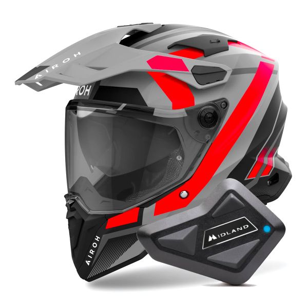 Integrale Airoh Commander 2 Mavick Orange Matt + Kit Bluetooth BT Mini