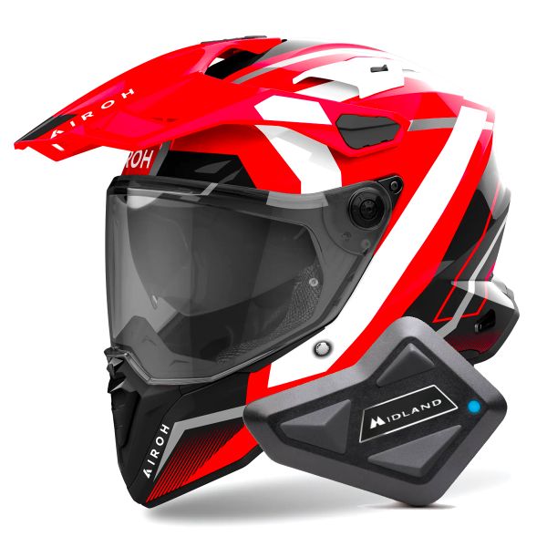 Integrale Airoh Commander 2 Mavick Red + Kit Bluetooth BT Mini