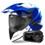 Casque Integrale Airoh Commander 2 Reveal Blue + Kit Bluetooth 5S Solo