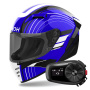 Casque Integrale Airoh Connor Achieve Blue + Kit Bluetooth 5S Solo