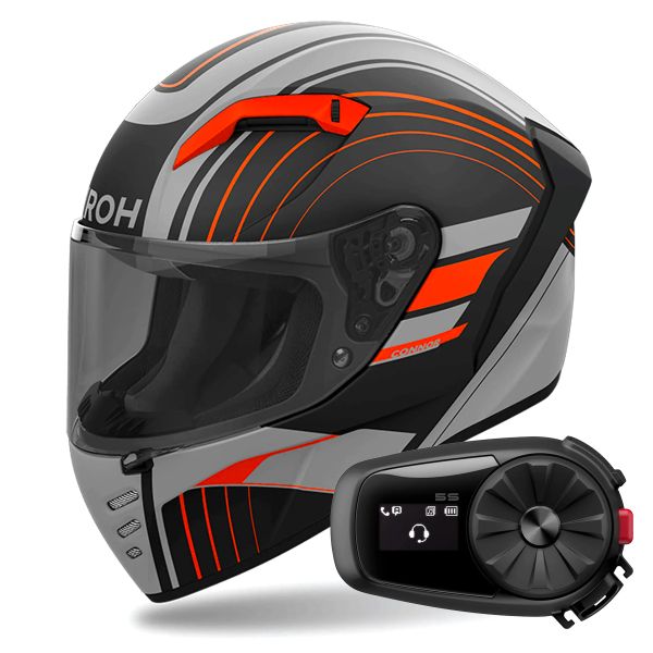 Integrale Airoh Connor Achieve Orange Matt + Kit Bluetooth 5S Solo