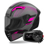 Casque Integrale Airoh Connor Achieve Pink Matt + Kit Bluetooth 5S Solo