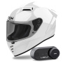 Casque Integrale Airoh Connor Color White + Kit Bluetooth Lokui K30