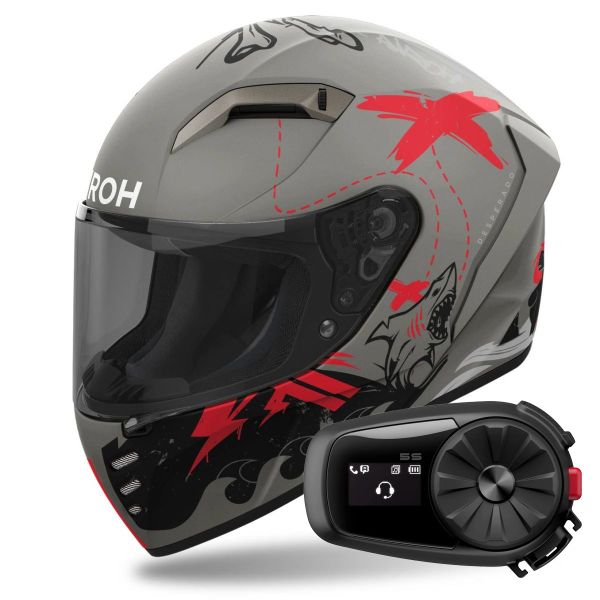 Integrale Airoh Connor Desperados Orange Matt + Kit Bluetooth 5S Solo