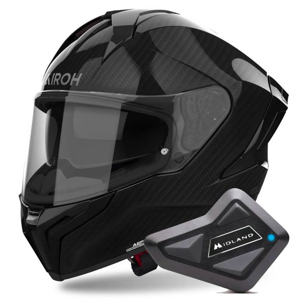 Integrale Airoh Matryx Carbon Gloss + Kit Bluetooth BT Mini Integrale Airoh Matryx Carbon Gloss + Kit Bluetooth BT Mini