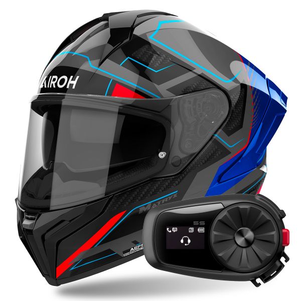 Integrale Airoh Matryx Rocket Blue Red + Kit Bluetooth 5S Solo
