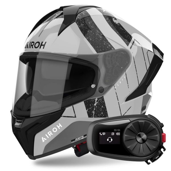 Integrale Airoh Matryx Scope Light Grey + Kit Bluetooth 5S Solo