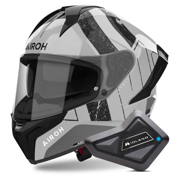 Integrale Airoh Matryx Scope Light Grey + Kit Bluetooth BT Mini Integrale Airoh Matryx Scope Light Grey + Kit Bluetooth BT Mini