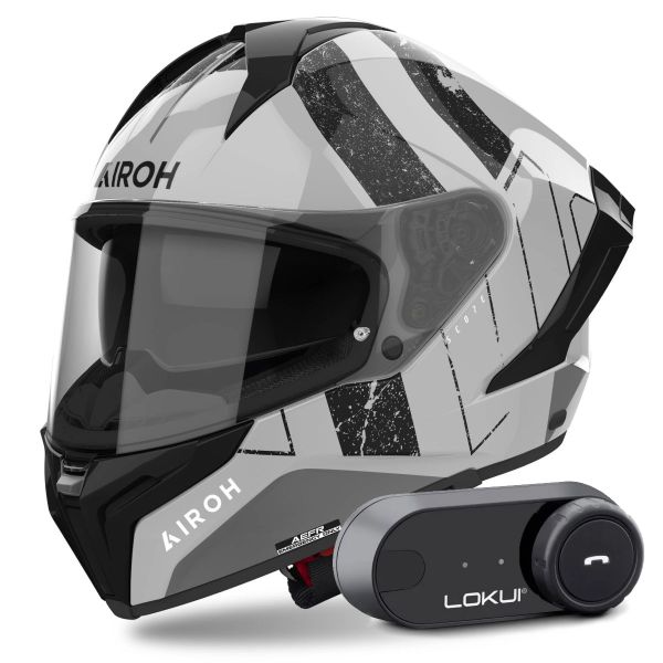 Integrale Airoh Matryx Scope Light Grey + Kit Bluetooth Lokui K30