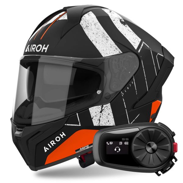 Integrale Airoh Matryx Scope Orange Matt + Kit Bluetooth 5S Solo