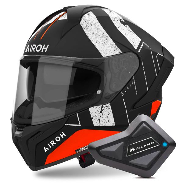 Integrale Airoh Matryx Scope Orange Matt + Kit Bluetooth BT Mini