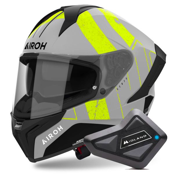 Integrale Airoh Matryx Scope Yellow Matt + Kit Bluetooth BT Mini