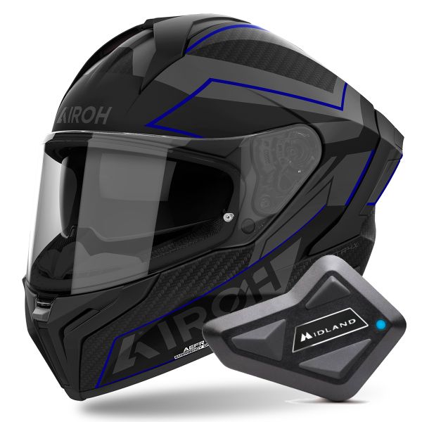 Integrale Airoh Matryx Sentinel Blue Matt + Kit Bluetooth BT Mini