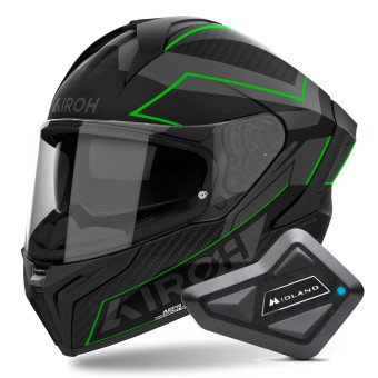 Integrale Airoh Matryx Sentinel Green Matt + Kit Bluetooth BT Mini