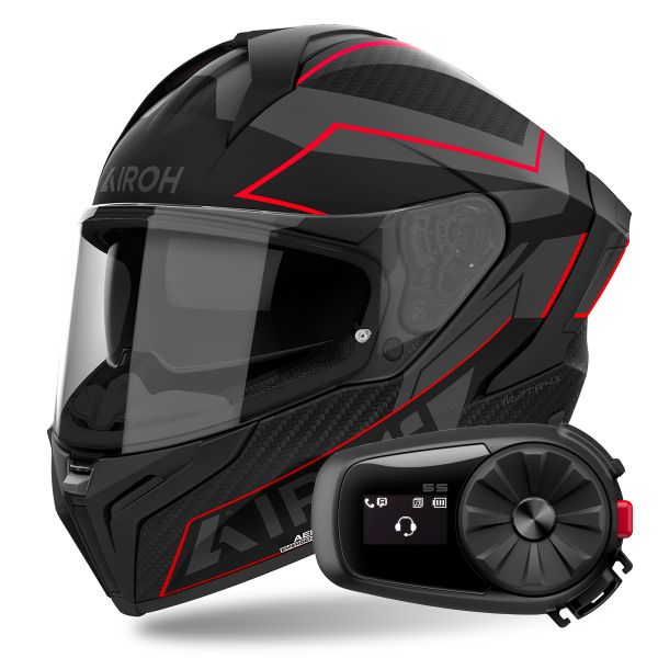 Integrale Airoh Matryx Sentinel Red Matt + Kit Bluetooth 5S Solo