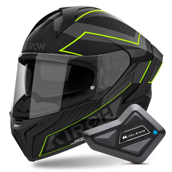 Integrale Airoh Matryx Sentinel Yellow Matt + Kit Bluetooth BT Mini