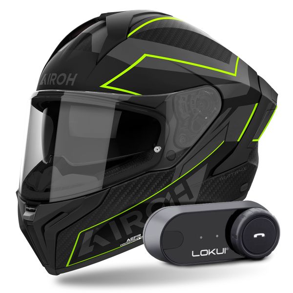 Integrale Airoh Matryx Sentinel Yellow Matt + Kit Bluetooth Lokui K30