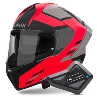 Integrale Airoh Matryx Throne Orange Matt + Kit Bluetooth BT Mini