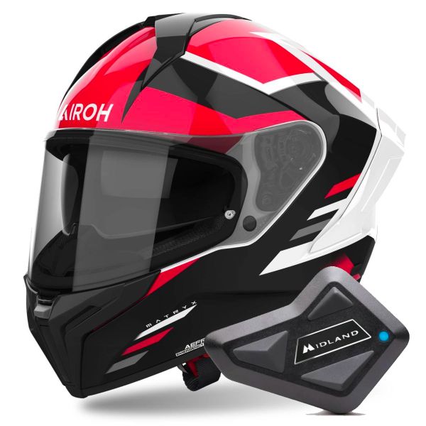 Integrale Airoh Matryx Throne Red + Kit Bluetooth BT Mini