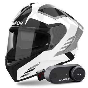 Integrale Airoh Matryx Throne White + Kit Bluetooth Lokui K30