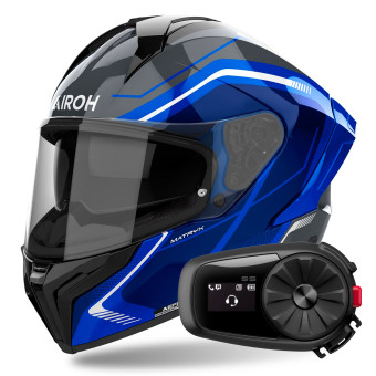 Integrale Airoh Matryx Wide Blue + Kit Bluetooth 5S Solo