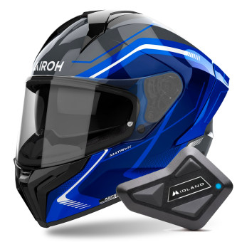 Integrale Airoh Matryx Wide Blue + Kit Bluetooth BT Mini