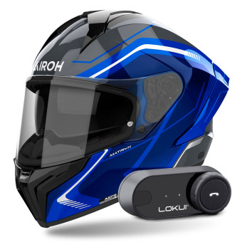Integrale Airoh Matryx Wide Blue + Kit Bluetooth Lokui K30
