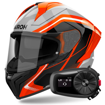Integrale Airoh Matryx Wide Orange + Kit Bluetooth 5S Solo