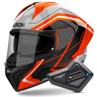 Integrale Airoh Matryx Wide Orange + Kit Bluetooth BT Mini