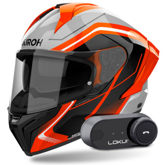 Integrale Airoh Matryx Wide Orange + Kit Bluetooth Lokui K30
