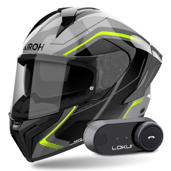 Integrale Airoh Matryx Wide Yellow + Kit Bluetooth Lokui K30