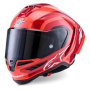 Casque Integrale Alpinestars Supertech R10 Arius Black White Double Red Glossy