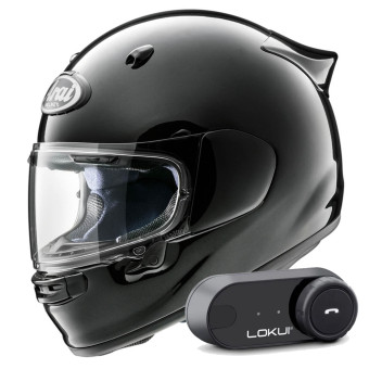Integrale Arai Quantic Diamond Black + Kit Bluetooth Lokui K30