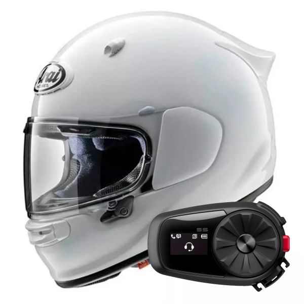 Integrale Arai Quantic Diamond White + Kit Bluetooth 5S Solo Integrale Arai Quantic Diamond White + Kit Bluetooth 5S Solo